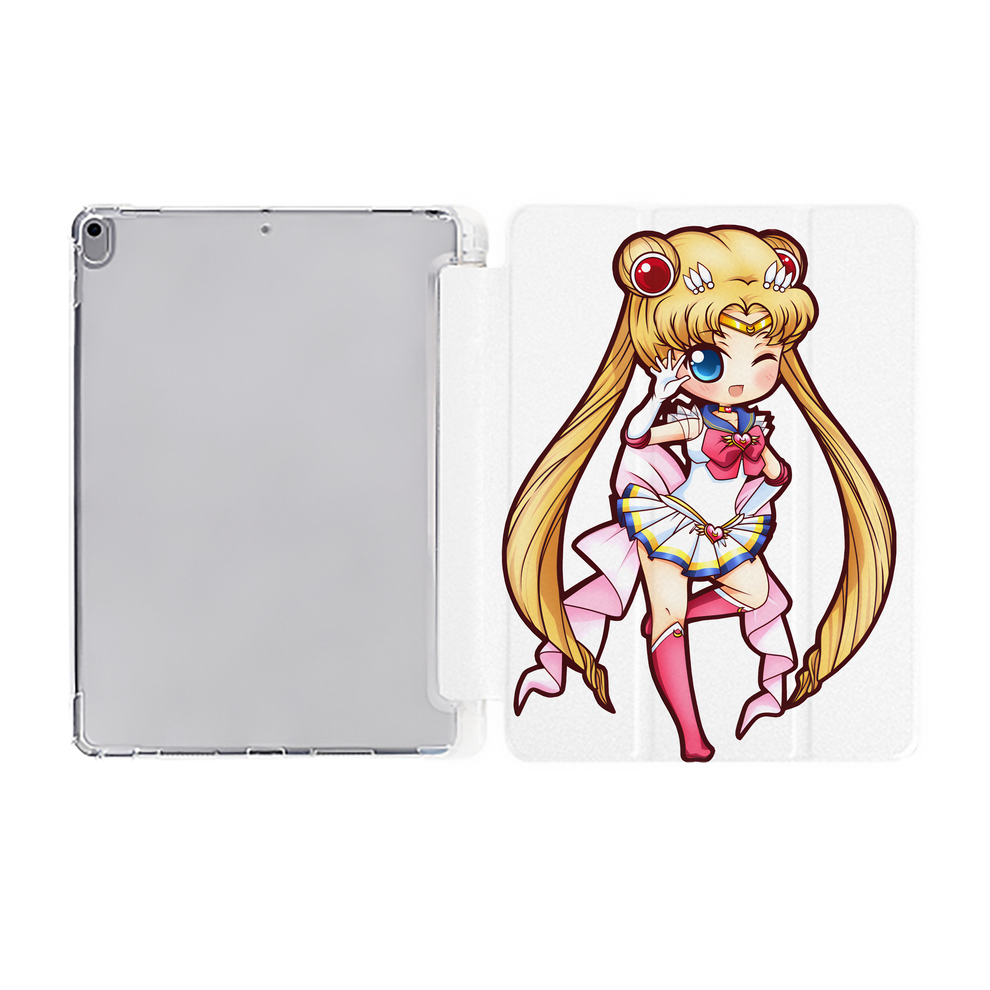 （画像用） 美少女戦士セーラームーン 月野 うさぎ つきの うさぎ Sailor Moon Tsukino Usagi IPad ケース ペン収納付き 三つ折りスタンド PUレザー×シリコン 対応機種9.5/10.5/10.9インチ
